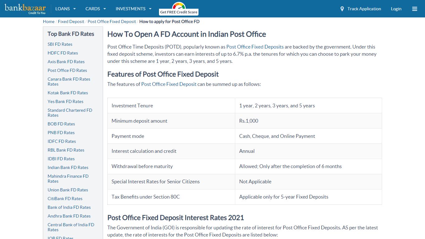 How To Open FD In Post Office - Know Step by Step Procedure - BankBazaar